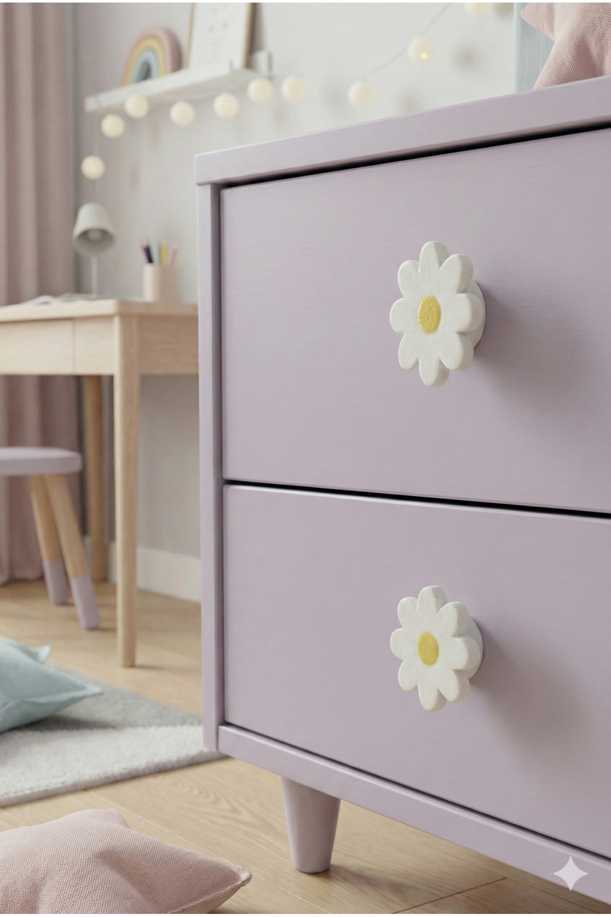 Rekatech Design Papatya Model Çocuk ve Bebek Odası Çekmece Dolap Kulpu fotoğrafı 3 (önizleme)