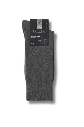 LYKOS Calzenova Erkek Gri Premium Pamuklu Soket Çorap 3'lü Set - Sıkmayan Las...