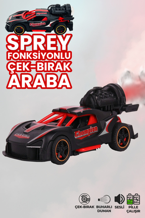 Smartfox Işıklı Sesli Sprey Fonksiyonlu Çek Bırak Buhar Atan Pilli Metal Oyun...