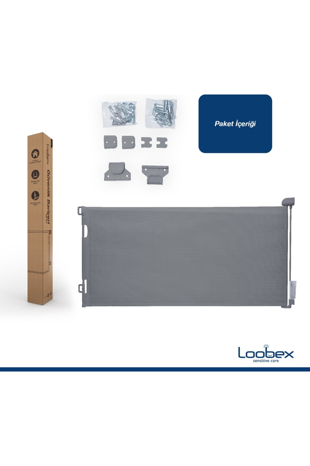 Loobex Katlanabilir Çocuk ve Evcil Hayvan Güvenlik Kapısı ve Merdiven Bariyeri 150 cm siyah fotoğrafı 6 (önizleme)