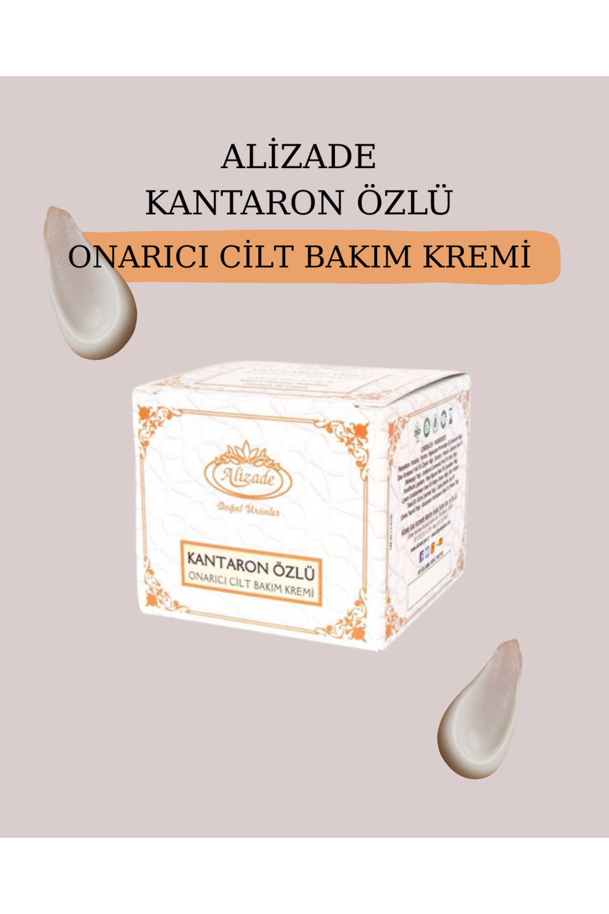 Alizade Kantaron özlü bitkisel krem b.asur - egzema ağrı ve çatlak onarmaya yardımcı cilt bakım kremi — KANTARON ÖZLÜ CİLT BAKIM KREMİ