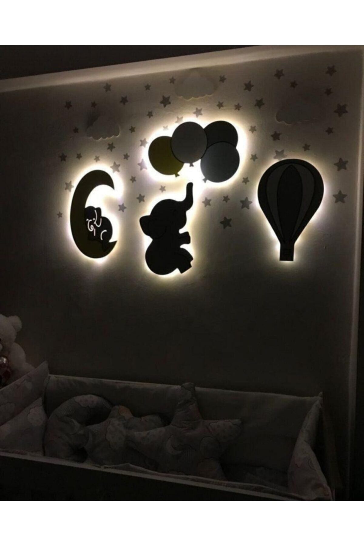 ARSERGROUP Bebek/çocuk Odası Ahşap Dekoratif Aydınlatma Bebek Hediyelik fotoğrafı 3 (önizleme)
