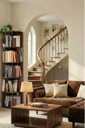 Vigo Wood 5 Katlı Döner Kitaplık | 360° Dönebilen, 100 Kitap Kapasiteli, Cevi...