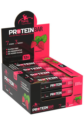 Torq Nutrition Protein Bar Çilek 50gr (12 ADET)