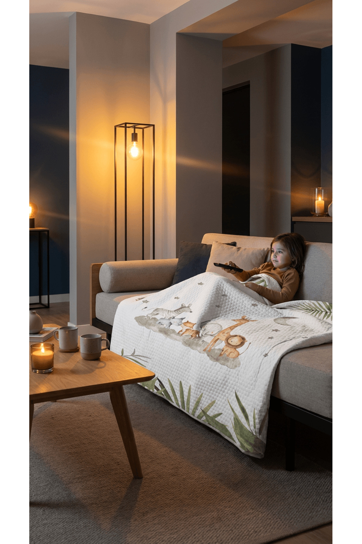 Talia Home Safari Desenli Tek Kişilik Çocuk PİKE Takımı fotoğrafı 3 (önizleme)