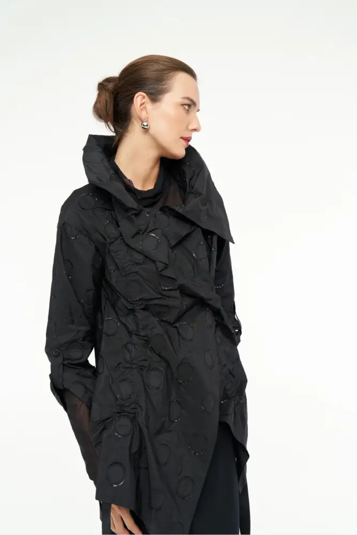 BİZE  Yuvarlak Desenli Yelek - Siyah - Görsel 7