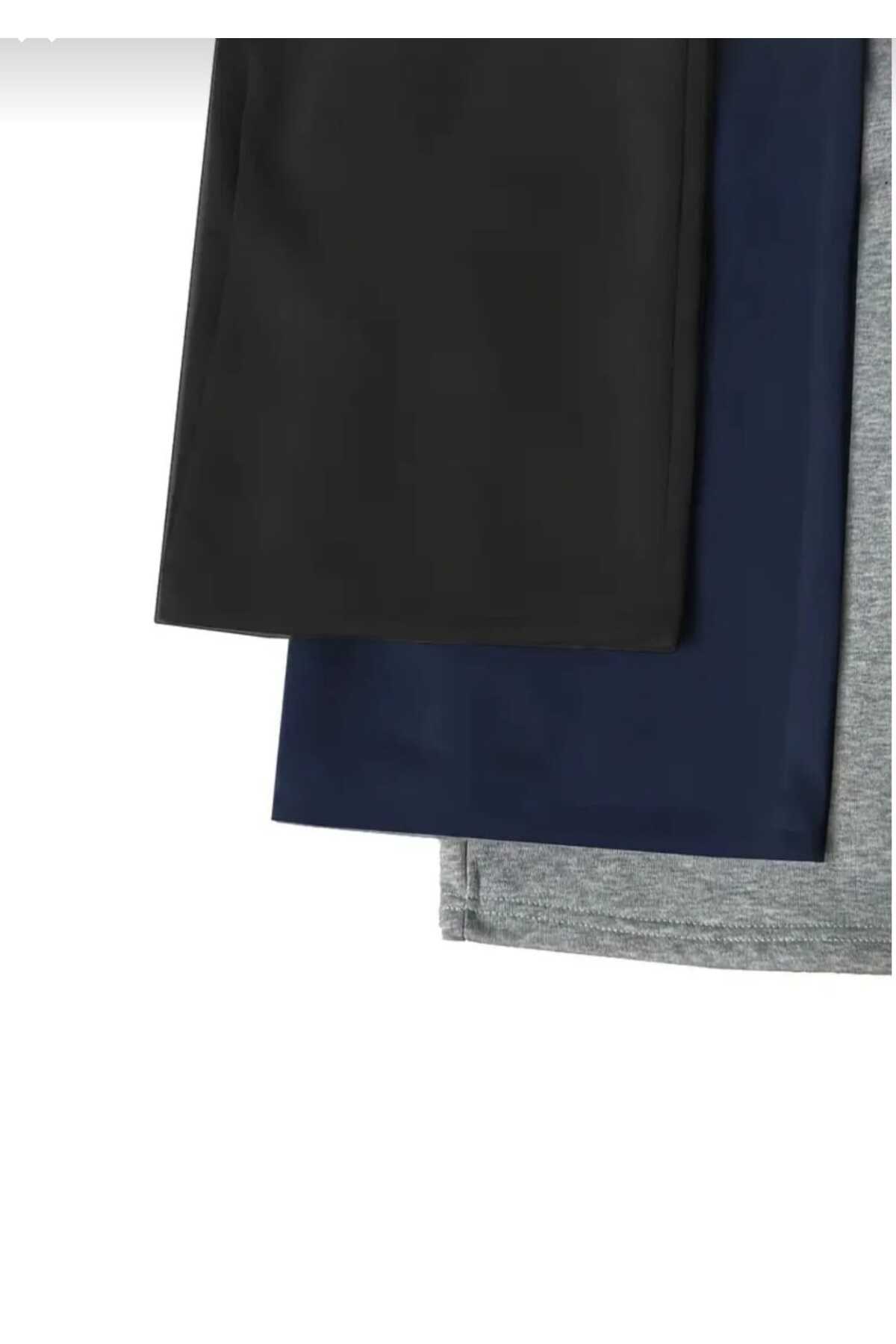 BERYY MODA  3 Adet Siyah Gri Lacivert Baggy Battal Beden Kaliteli Bol Kesim Esnek Rahat Kumaş Eşofman Altı - Görsel 4