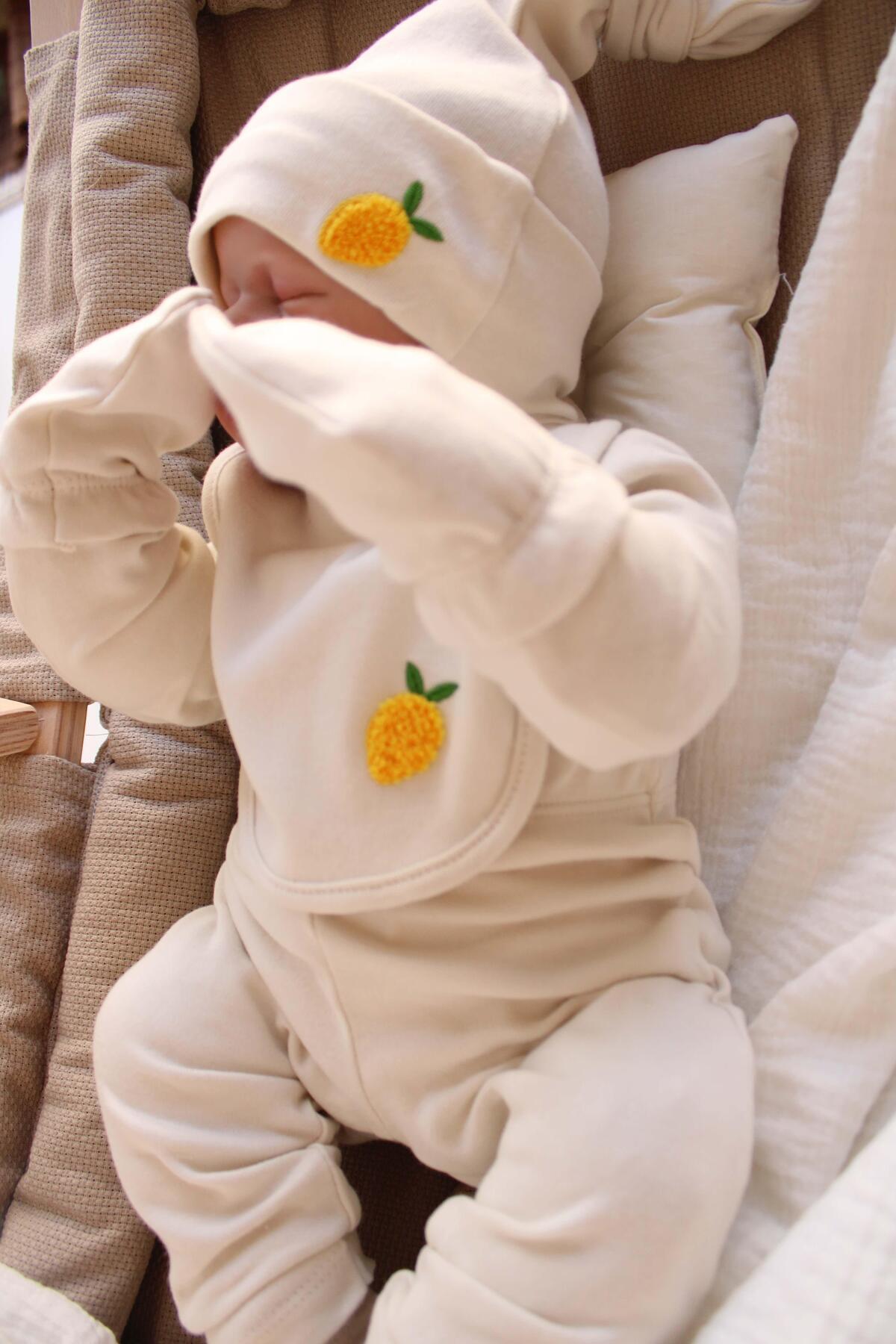 OhlalaKoala Limon Nakışlı 5li Uzun Kollu Yenidoğan Set (0-3 Ay) fotoğrafı 7 (önizleme)