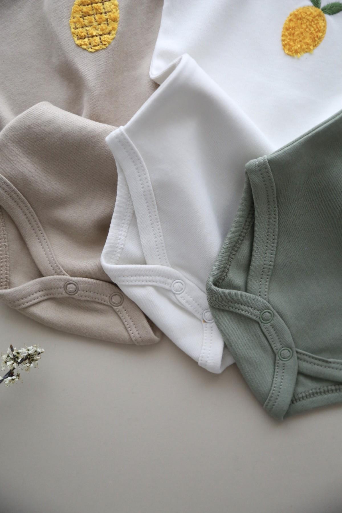 OhlalaKoala 3lü Nakışlı Çıtçıtlı Kısa Kollu Body Zıbın Model 3 fotoğrafı 6 (önizleme)