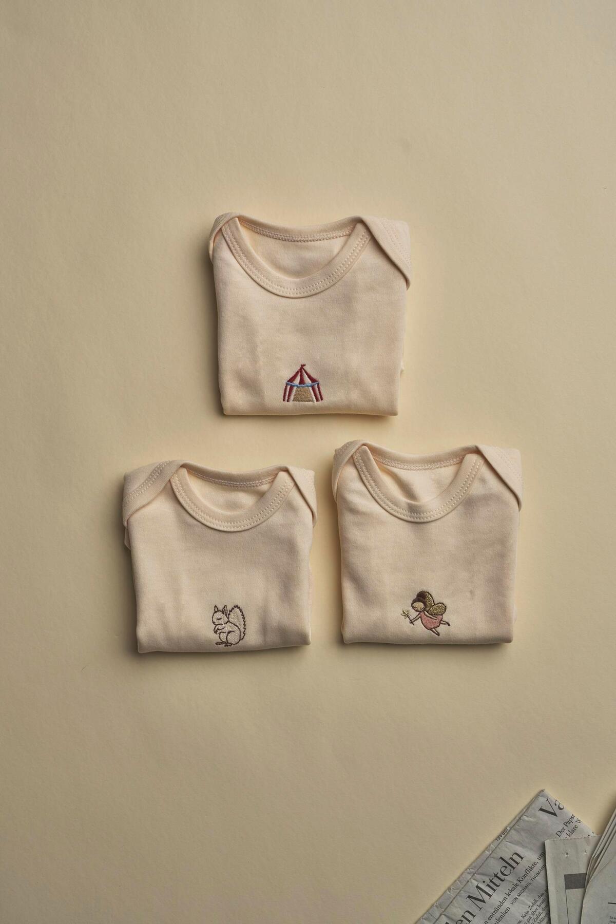 Oh La La Koala For Little Ones 3'lü Krem Dreams Serisi Kısa Kollu Çıt Çıtlı Body Zıbın Model 9 fotoğrafı 4 (önizleme)