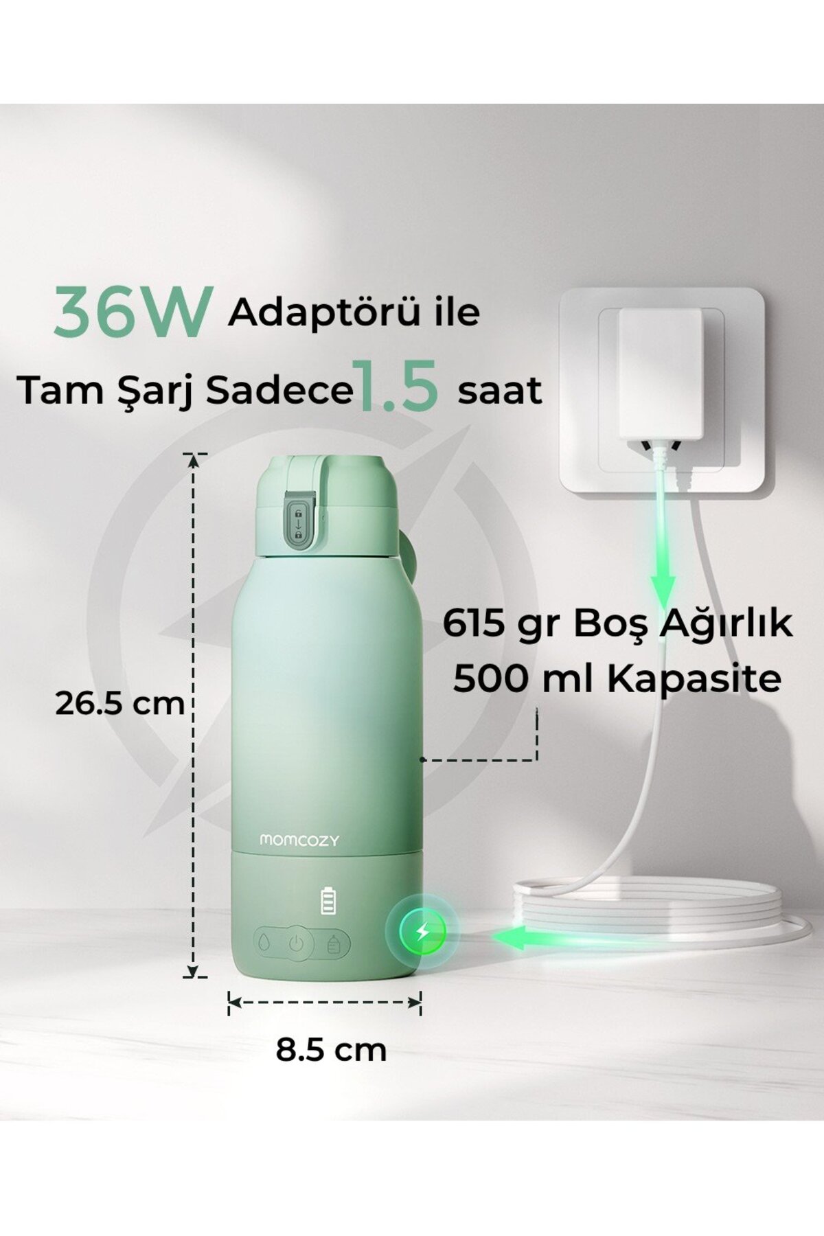Momcozy Taşınabilir Su ve Süt Isıtıcı fotoğrafı 5 (önizleme)