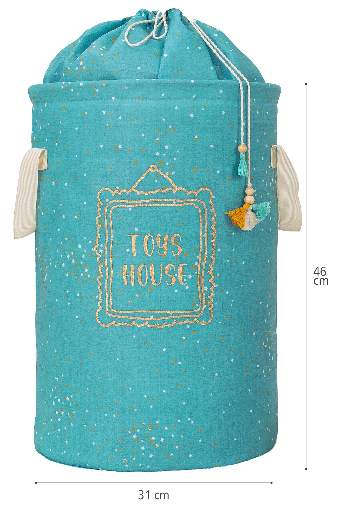 ALAS Bebek Mavi Yuvarlak Torbalı Oyuncak-Kirli Çamaşır Sepeti fotoğrafı 4 (önizleme)