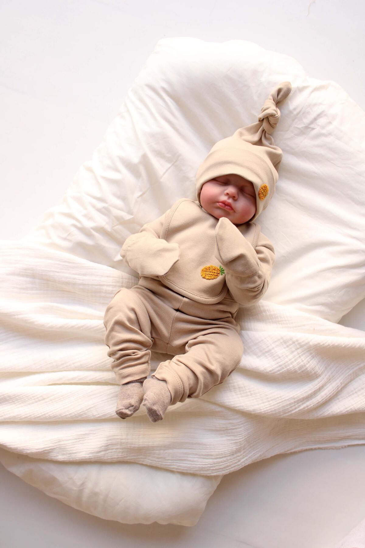 OhlalaKoala Ananas Nakışlı 5li Uzun Kollu Yenidoğan Set (0-3 Ay) fotoğrafı 4 (önizleme)