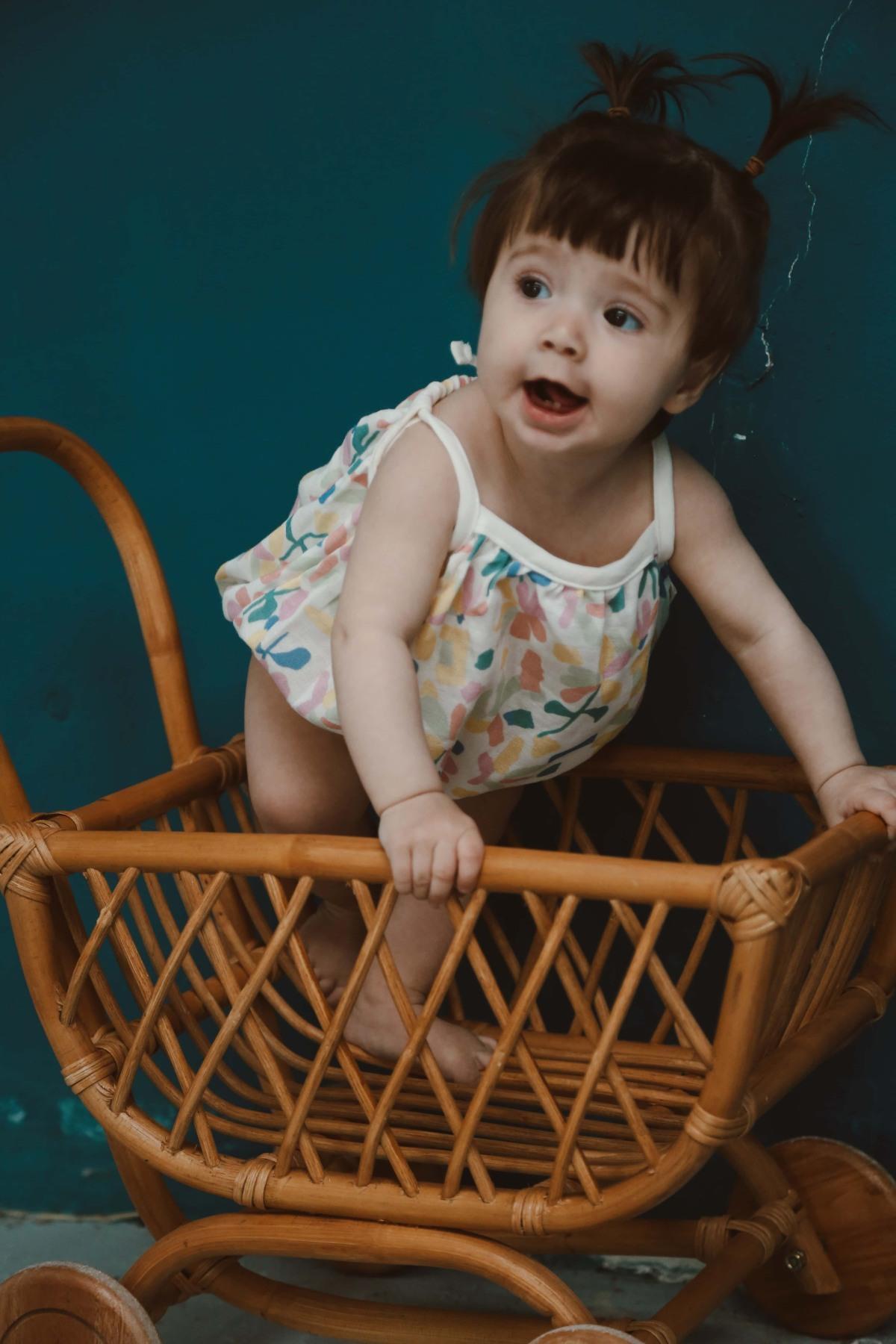 OhlalaKoala Renkli Baskılı Bebek İp Askılı Tulum fotoğrafı 7 (önizleme)