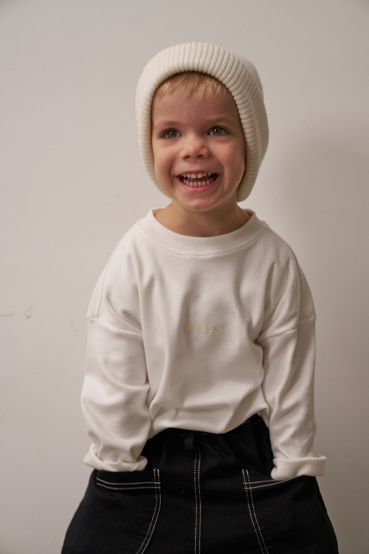 Oh La La Koala For Little Ones Beyaz Nakışlı Oversize Uzun Kollu T-shirt fotoğrafı 7 (önizleme)