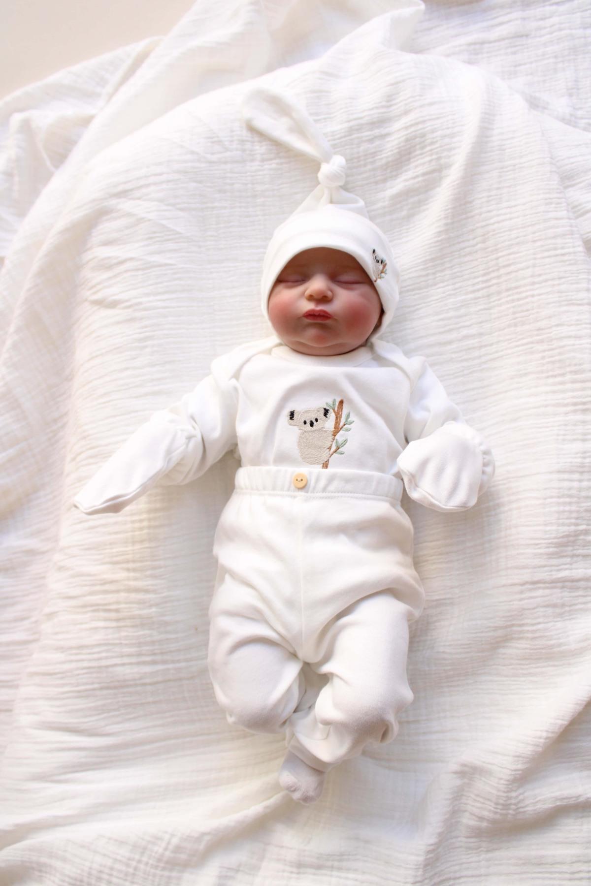 OhlalaKoala Koala Nakışlı 5li Uzun Kollu Yenidoğan Set (0-3 Ay) fotoğrafı 3 (önizleme)