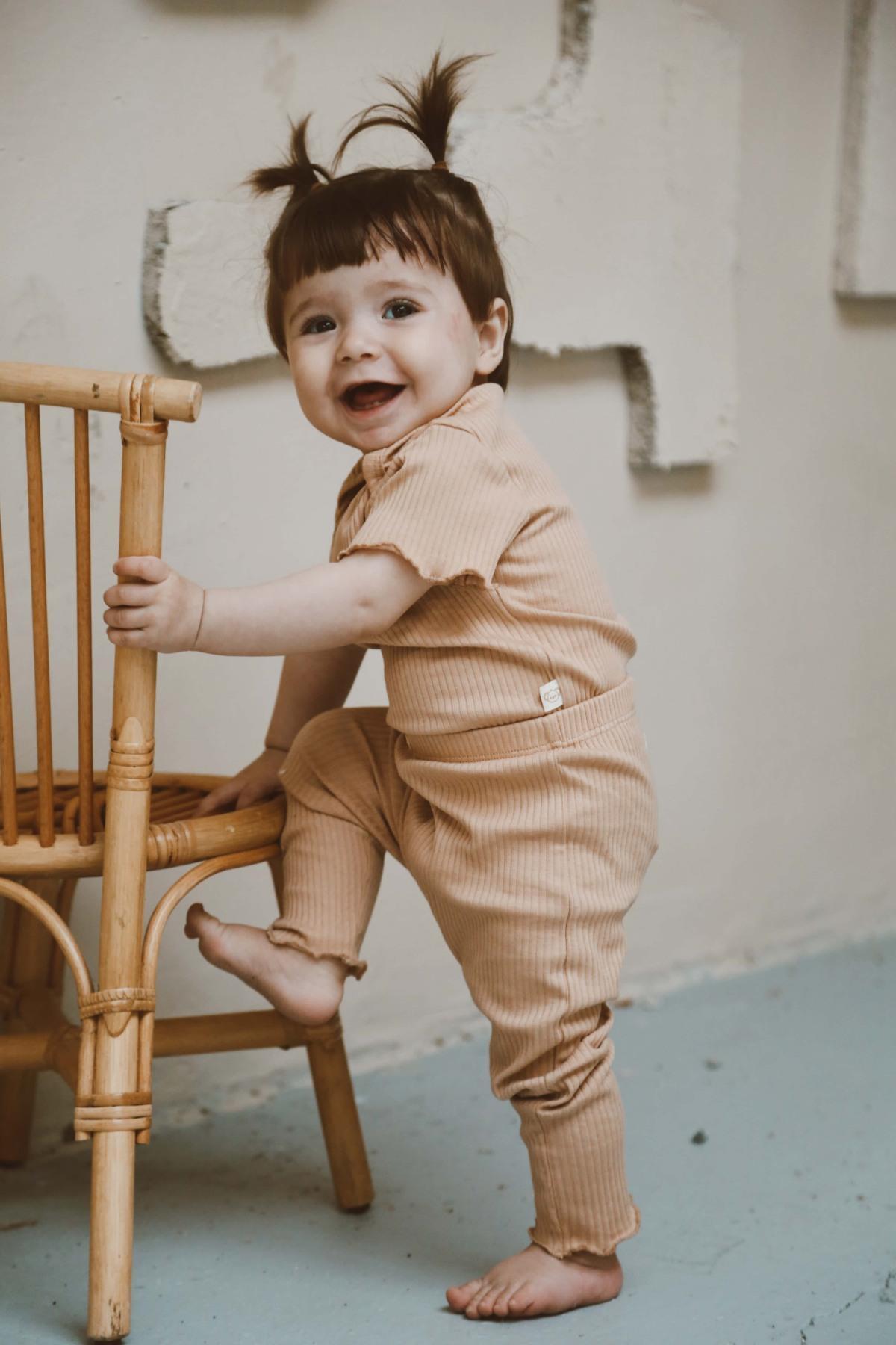 OhlalaKoala Kalp Nakışlı Fitilli Kısa Kollu Body Tayt Set fotoğrafı 6 (önizleme)