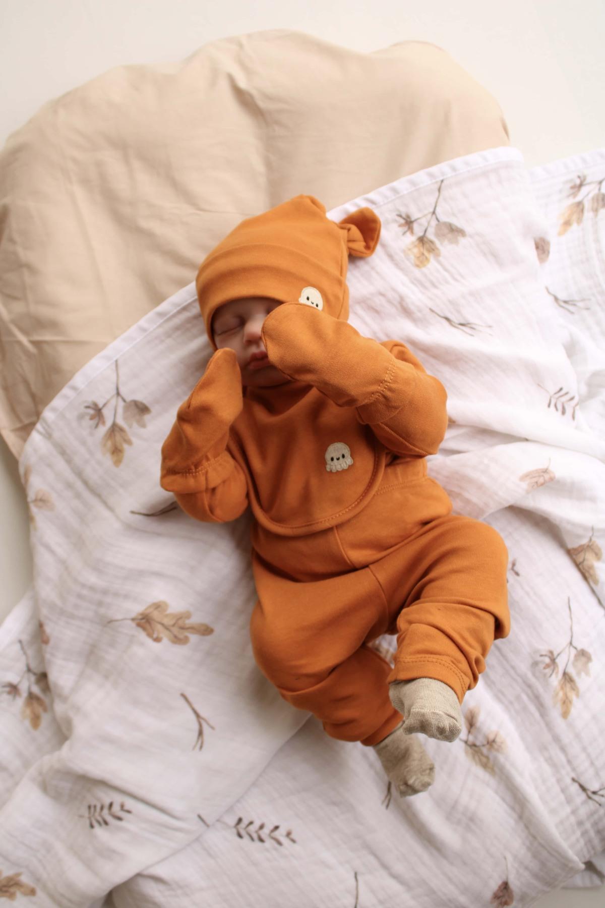 OhlalaKoala Ahtapot Nakışlı 5li Uzun Kollu Yenidoğan Set (0-3 Ay) fotoğrafı 3 (önizleme)