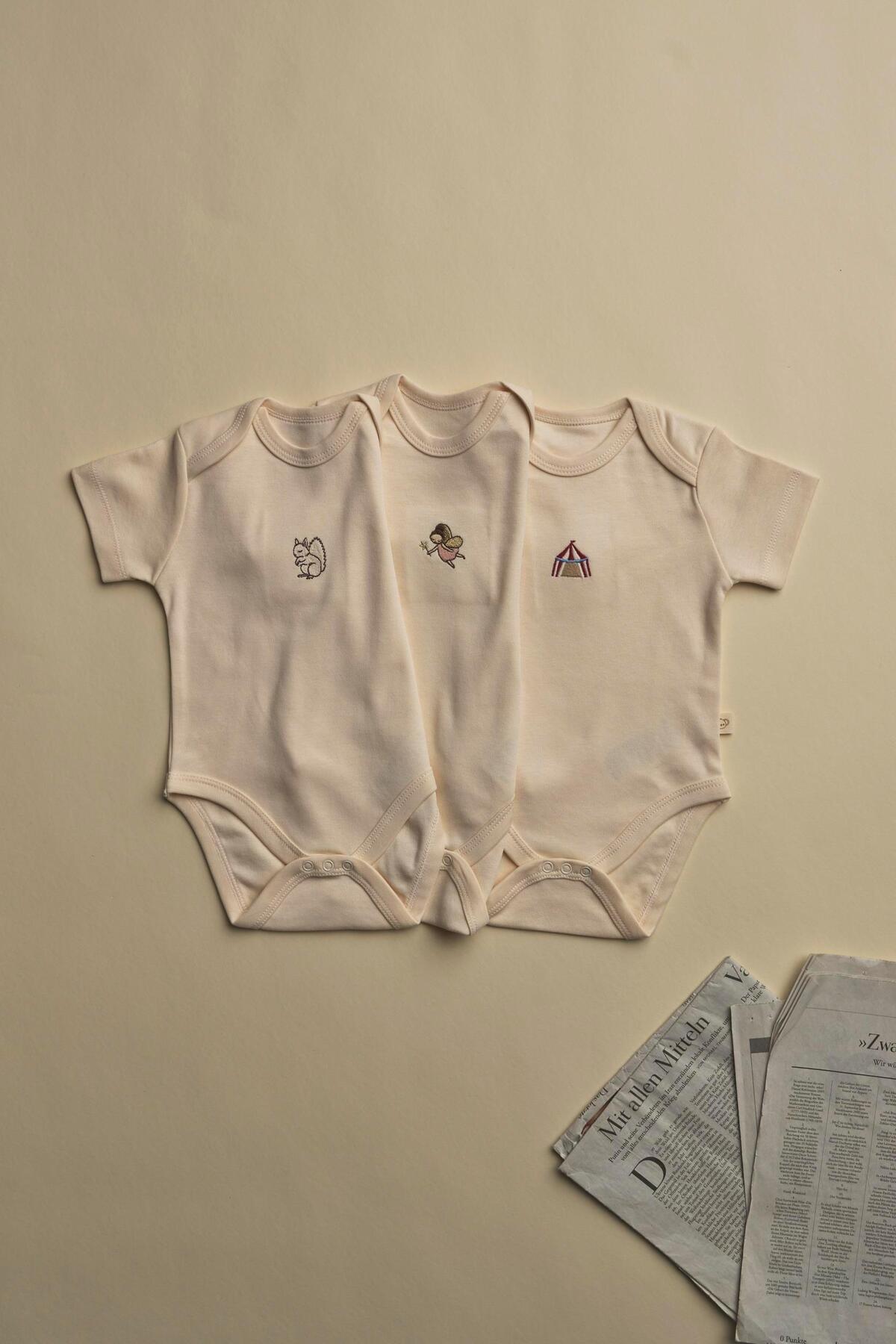 Oh La La Koala For Little Ones 3'lü Krem Dreams Serisi Kısa Kollu Çıt Çıtlı Body Zıbın Model 9 fotoğrafı 5 (önizleme)