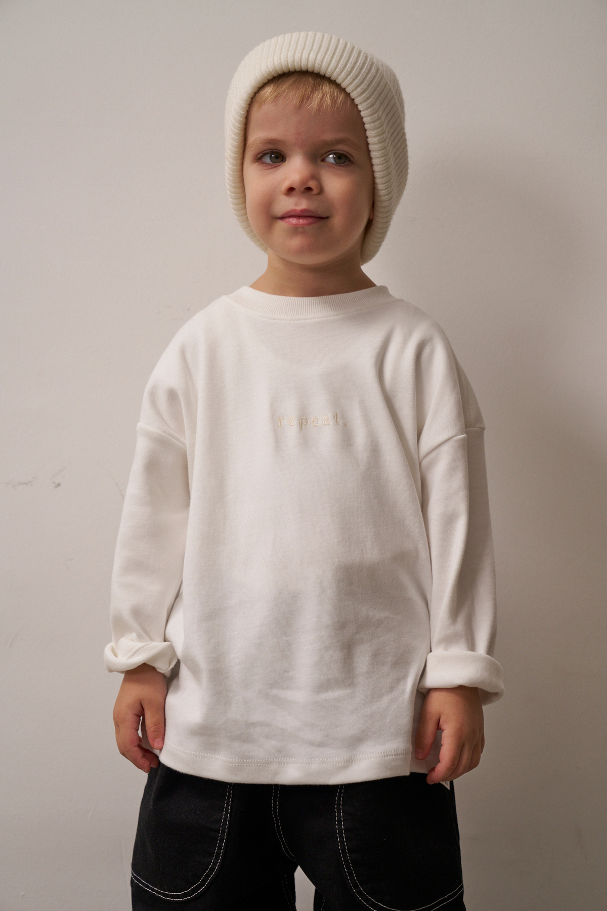 Oh La La Koala For Little Ones Beyaz Nakışlı Oversize Uzun Kollu T-shirt fotoğrafı 2 (önizleme)