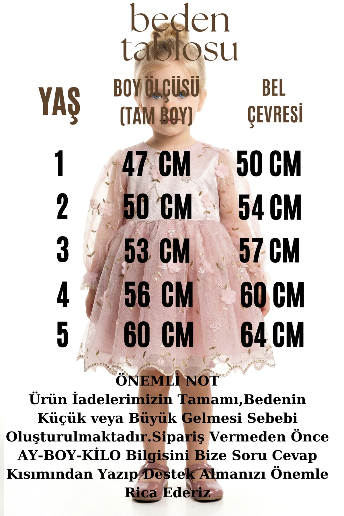 Baby Animals Kız Bebek Elbise Kız Çocuk Elbise Çiçekli Doğum Günü Parti Düğün Özel Gün Uzun Kol Astarlı Fiyonklu fotoğrafı 3 (önizleme)