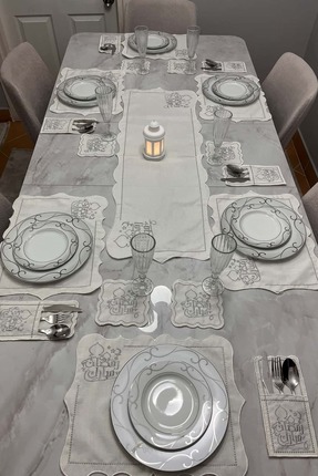 HARD RUBY Desenli 19-25 Mozaik Parça Amerikan Servis Runner Seti