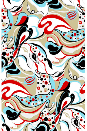 Novinqa Soyut Ebruli Desenli Baskılı Kumaş