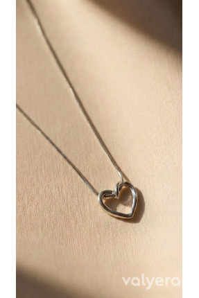valyera Gümüş Renk Çelik Minimal Kalp Kolye