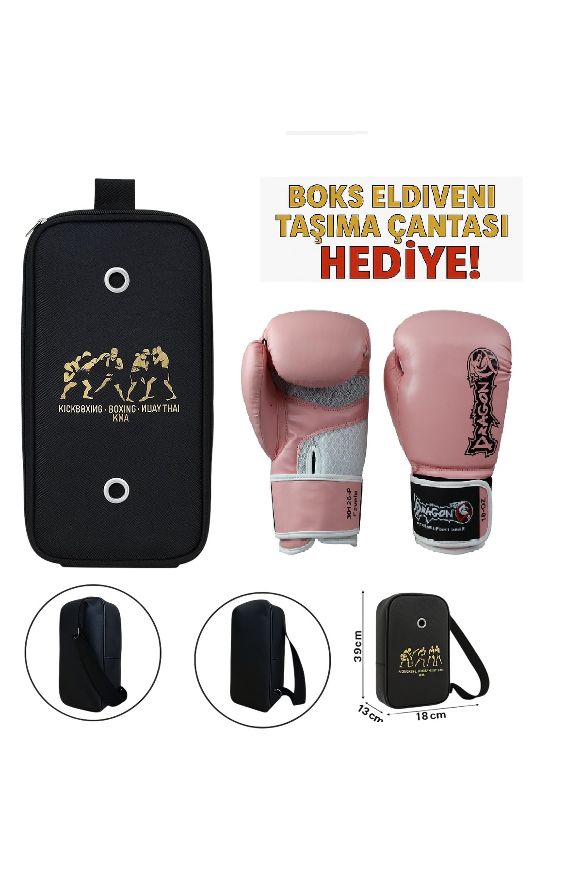 Dragondo Dragon Favela Pembe Kadın Boks Eldiveni Kick Boks Muay
