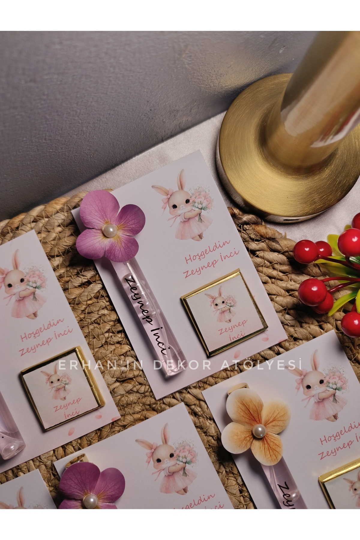 Erhan'ın Dekor Atölyesi El Emeği Ürünler Bebek Kolonya Çikolata Seti Hediyelik Bebek Mevlüt Doğum Günü Hediyeliği 10 ADET fotoğrafı 2 (önizleme)