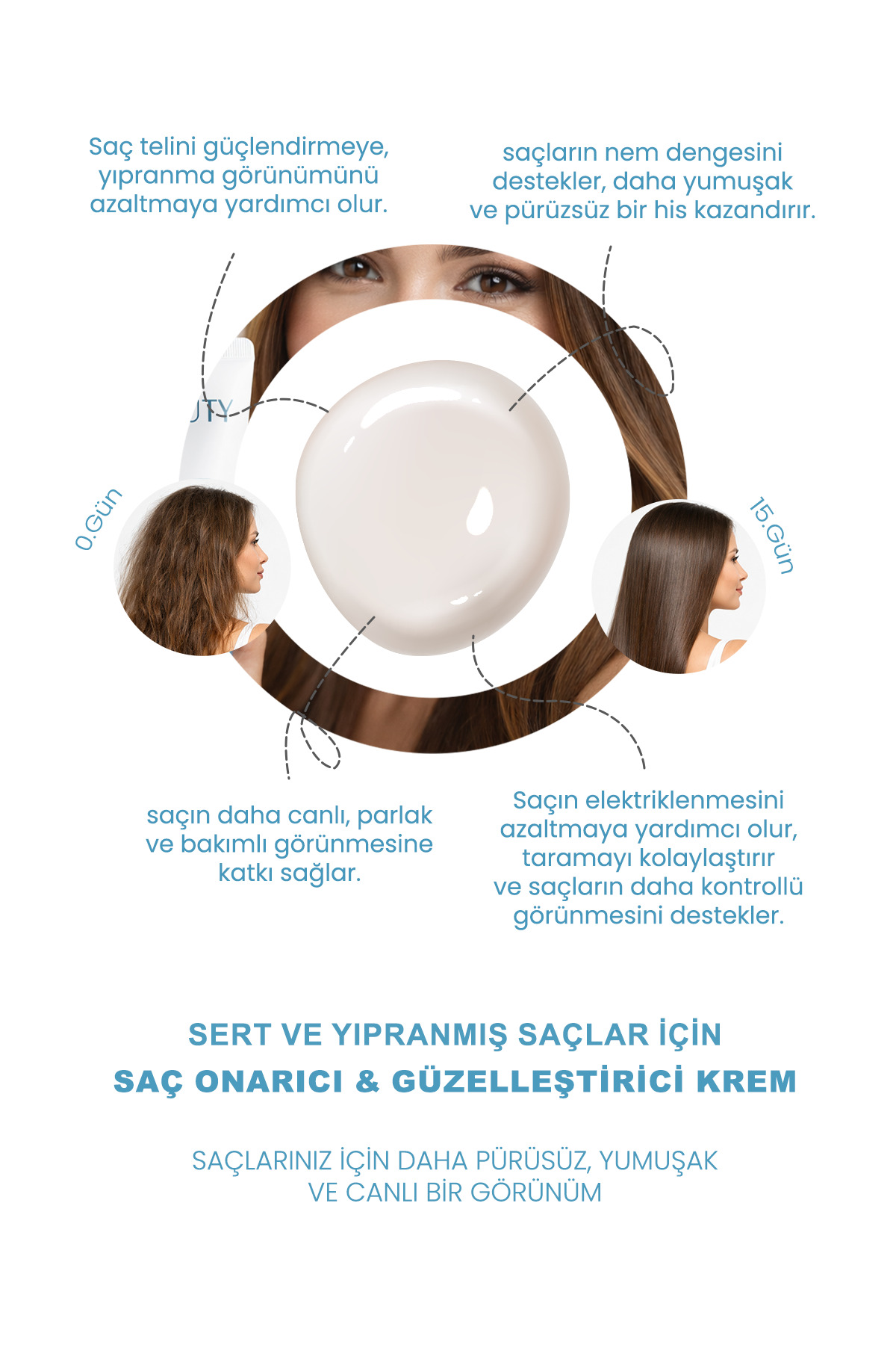 Keratin Boost Onarıcı Dolgunlaştırıcı Saç Bakım Kremi 200 ml — embmaske — تصویر 4 از 8