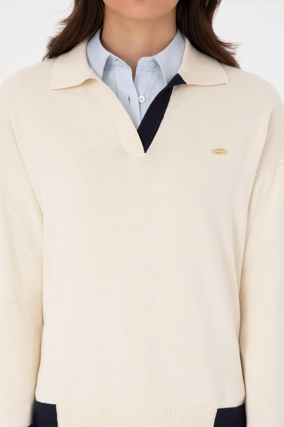 U.S. Polo Assn.  Kadın Krem Kazak 50314905-VR256 - Görsel 6