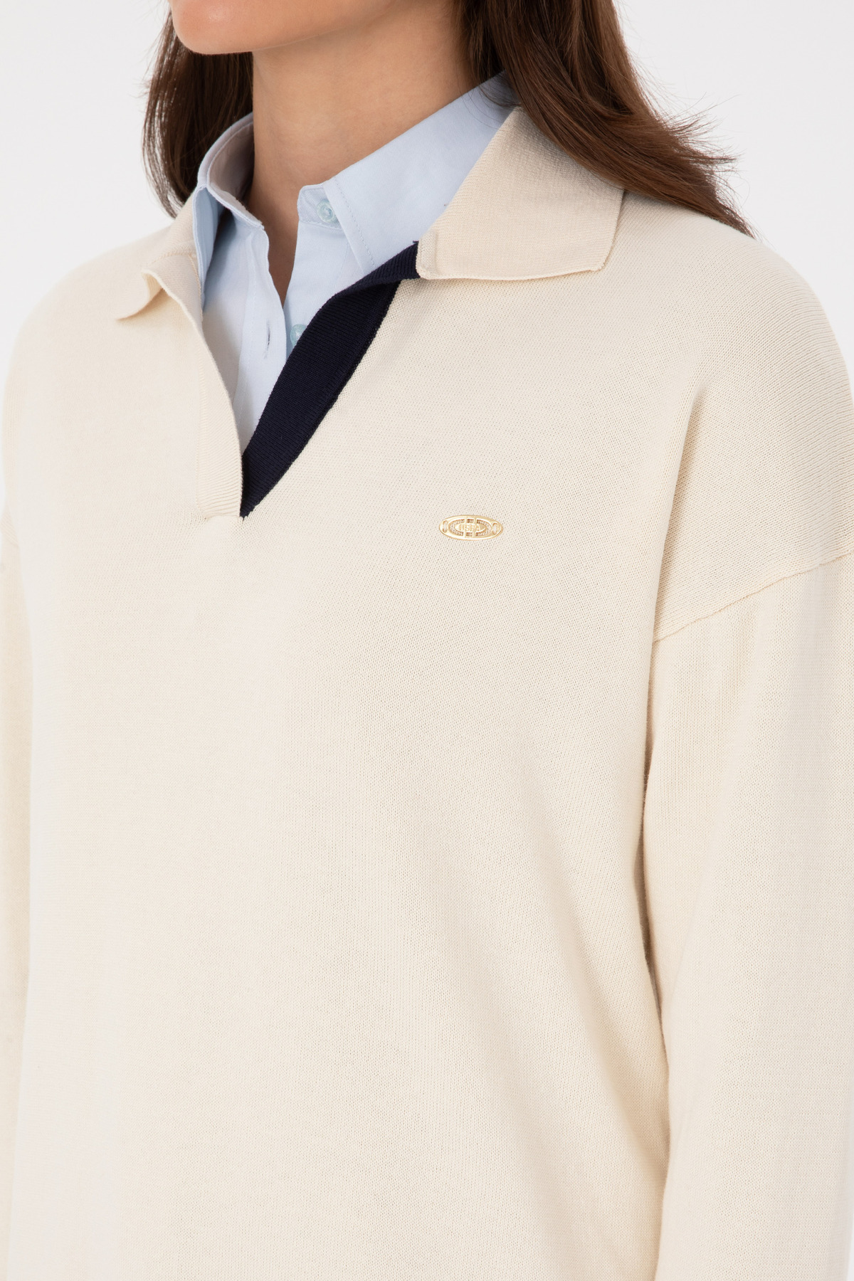 U.S. Polo Assn.  Kadın Krem Kazak 50314905-VR256 - Görsel 7