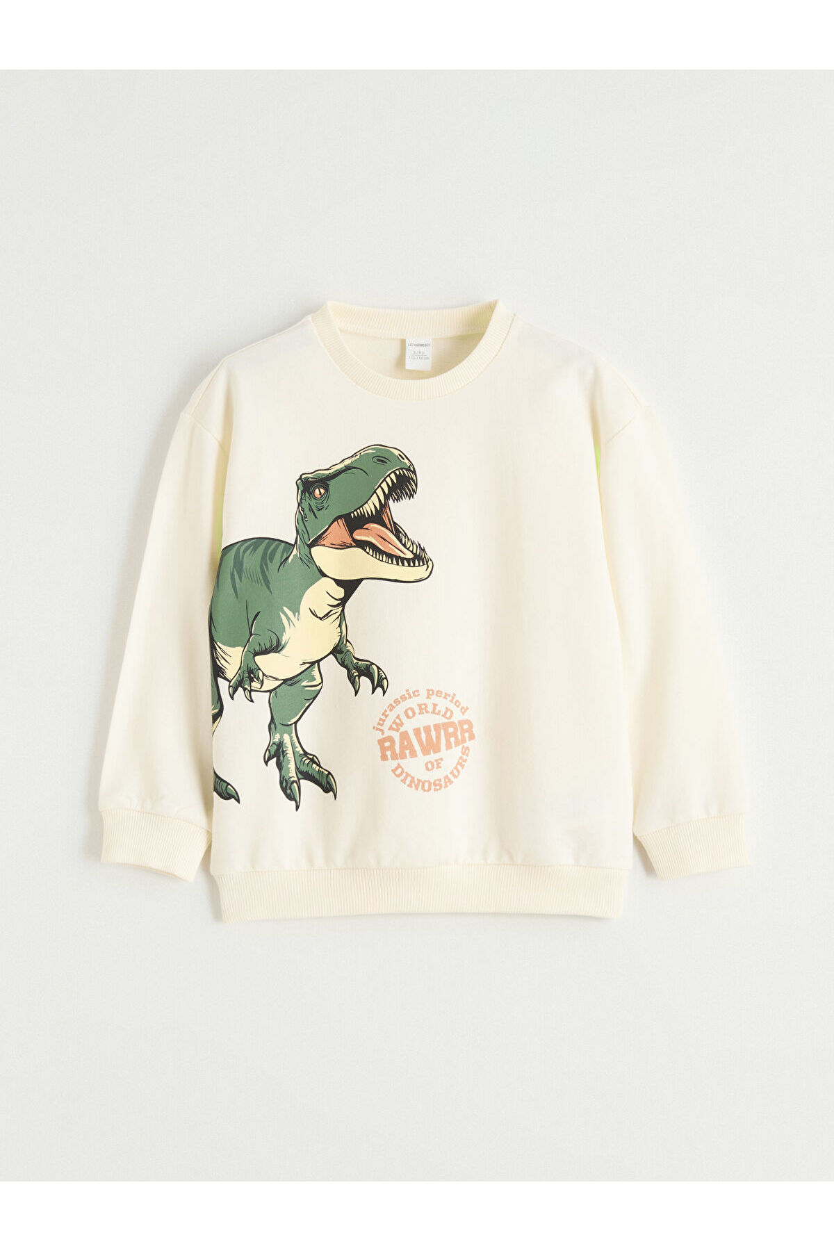 LC Waikiki Elsiva Collection Bej Dinozor Baskılı Erkek Çocuk Sweatshirt ve Eşofman Altı fotoğrafı 2 (önizleme)