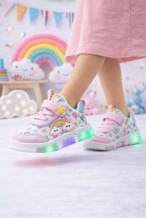 Babetty Işıklı Ortopedik Anatomik Taban Kız Çocuk Spor Ayakkabısı Hafif Rahat...