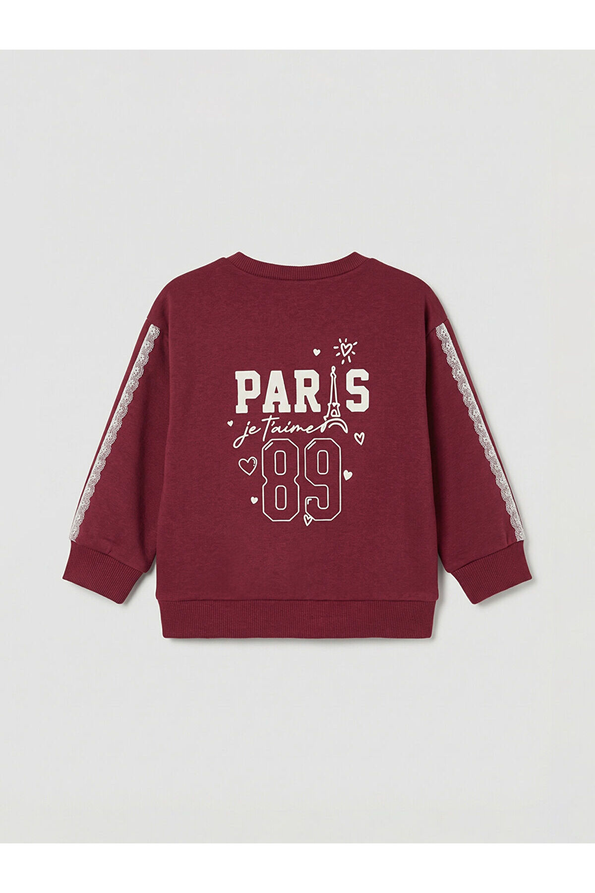 LC Waikiki Elsiva Collection Bordo Paris Baskılı Kız Çocuk Sweatshirt ve Pantolon fotoğrafı 3 (önizleme)