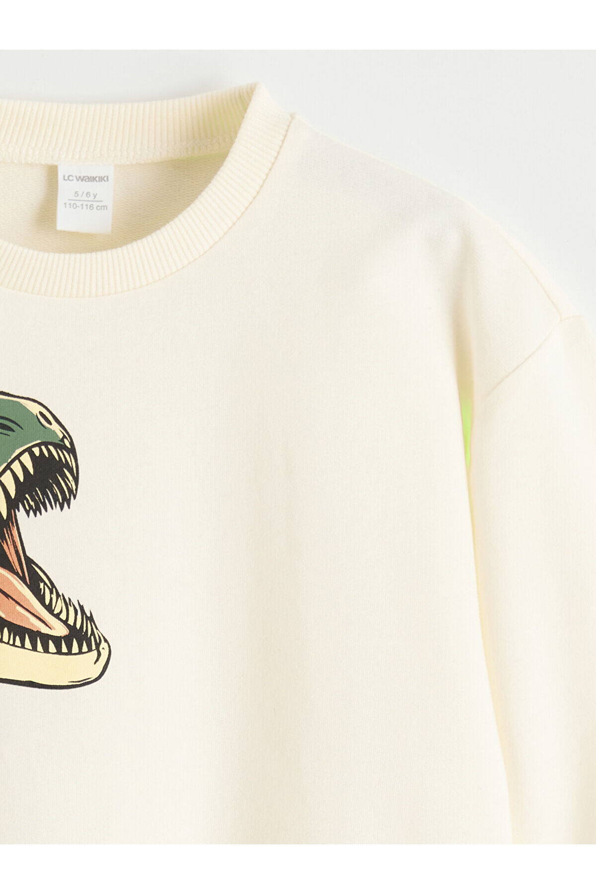 LC Waikiki Elsiva Collection Bej Dinozor Baskılı Erkek Çocuk Sweatshirt ve Eşofman Altı fotoğrafı 4 (önizleme)