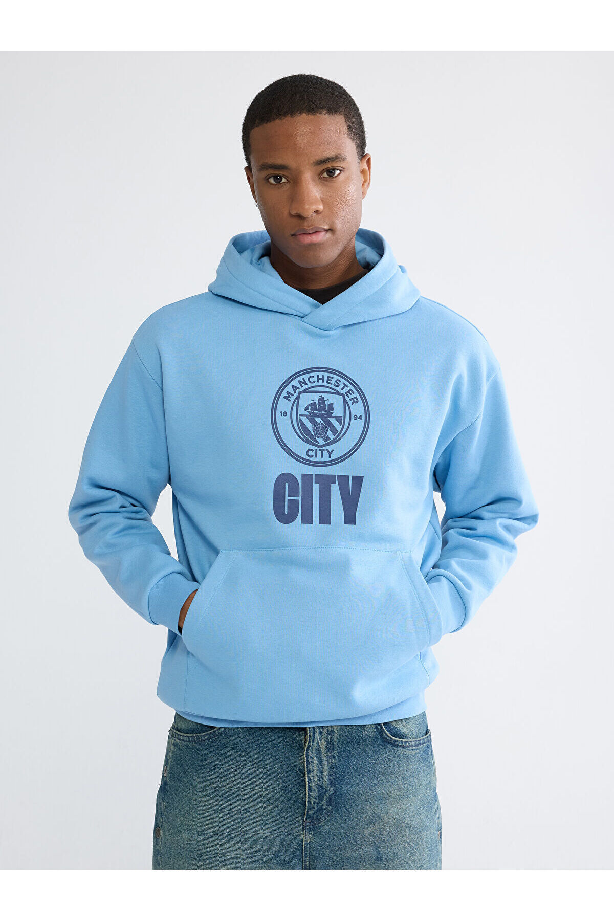 LC Waikiki XSIDE ACTIVE Mavi Manchester City Baskılı Erkek Hoodie