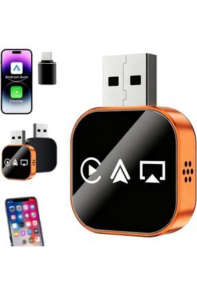 TARÇIN 4'ü 1 Arada Ekran Yansıtmalı Kablosuz CarPlay & Android Auto Dönüştürü...