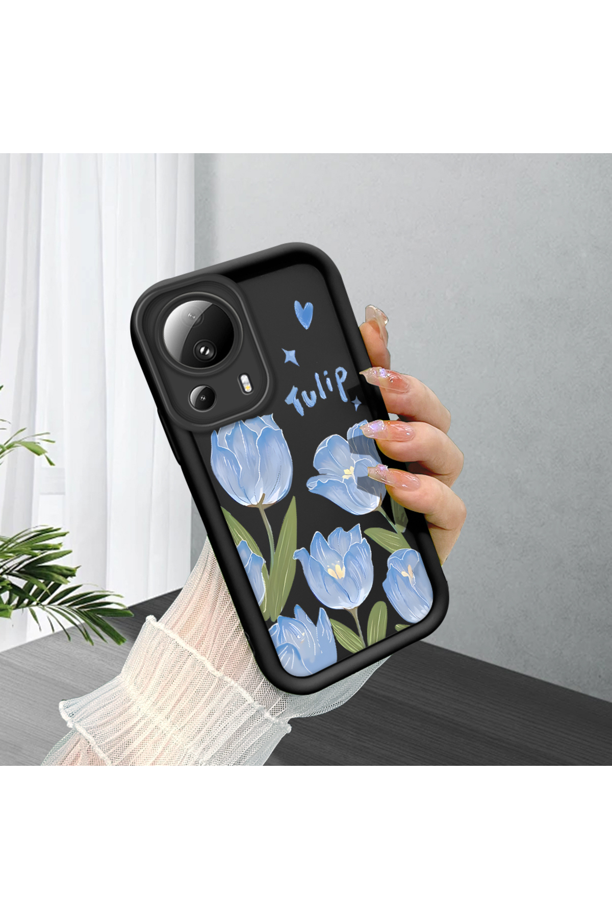 Mi 13 Lite Compatible Silicone Material Shockproof Black Color Case Simple Style