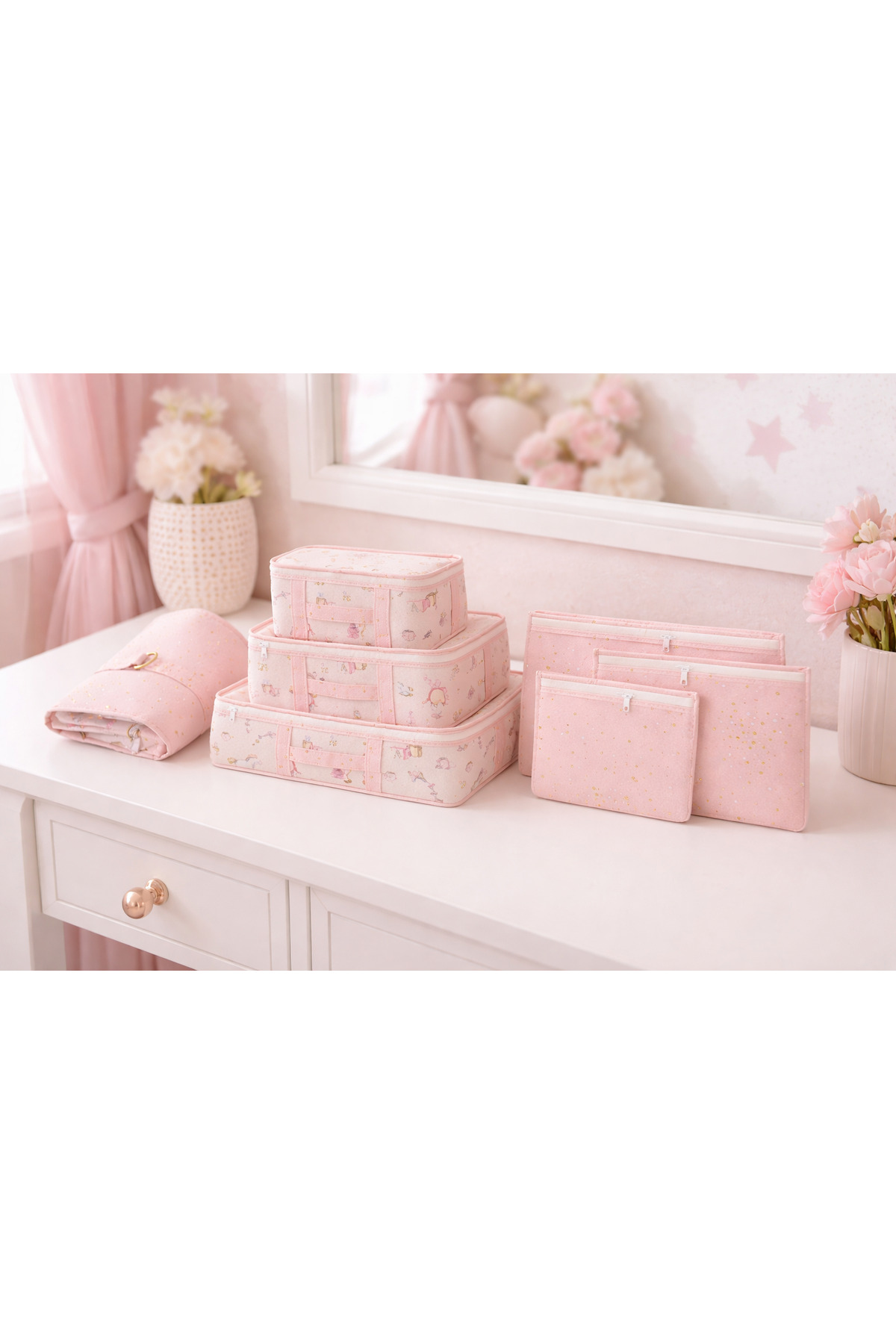 PONÇİK BEBEK Valiz Seyahat Bavul içi Düzenleme Doğum Öncesi Sonrası Düzenleme & Bebek Alt Bakım Çantası 7'li SET fotoğrafı 3 (önizleme)