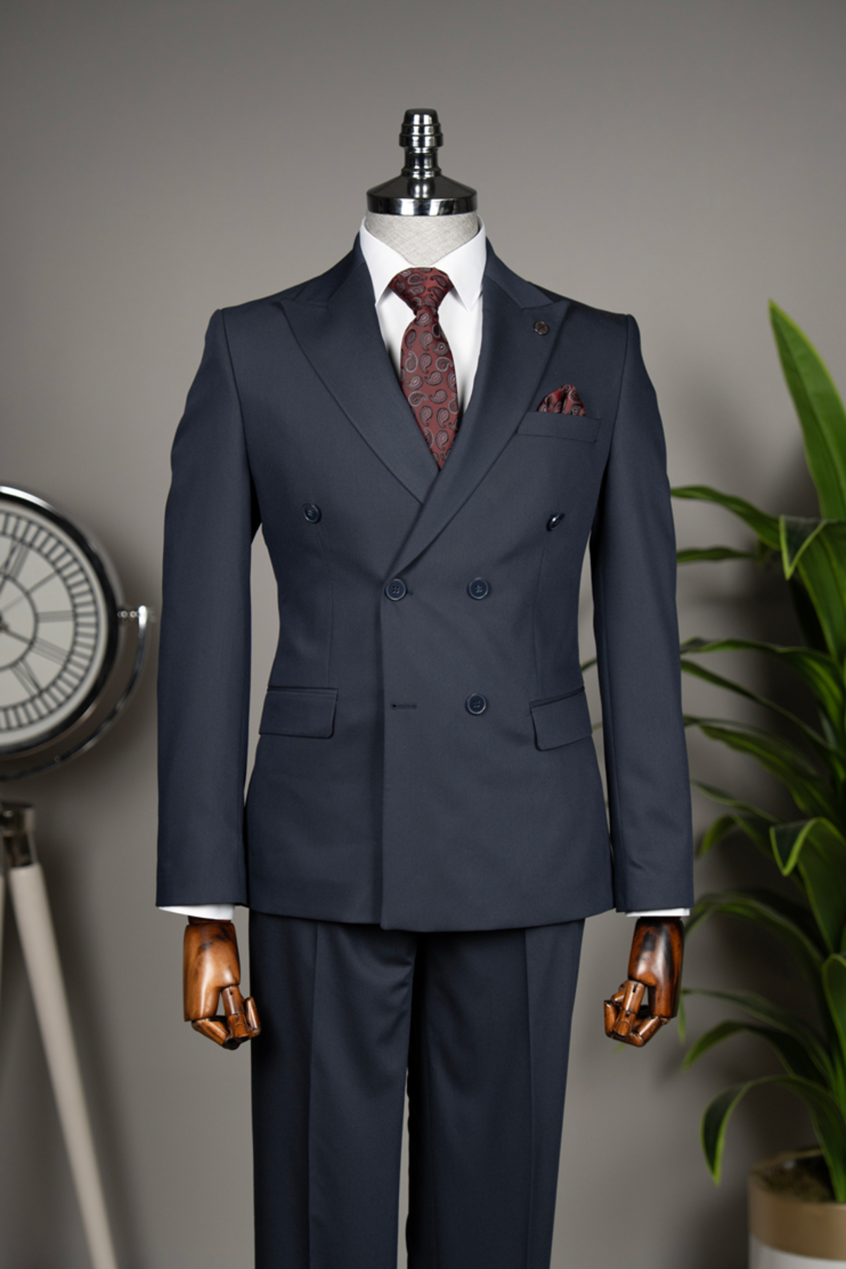 Terzi Ayhan Kruvaze Takım Elbise –SlimFit 1 beden büyük tercih ediniz. — سرمه‌ای T01-8421