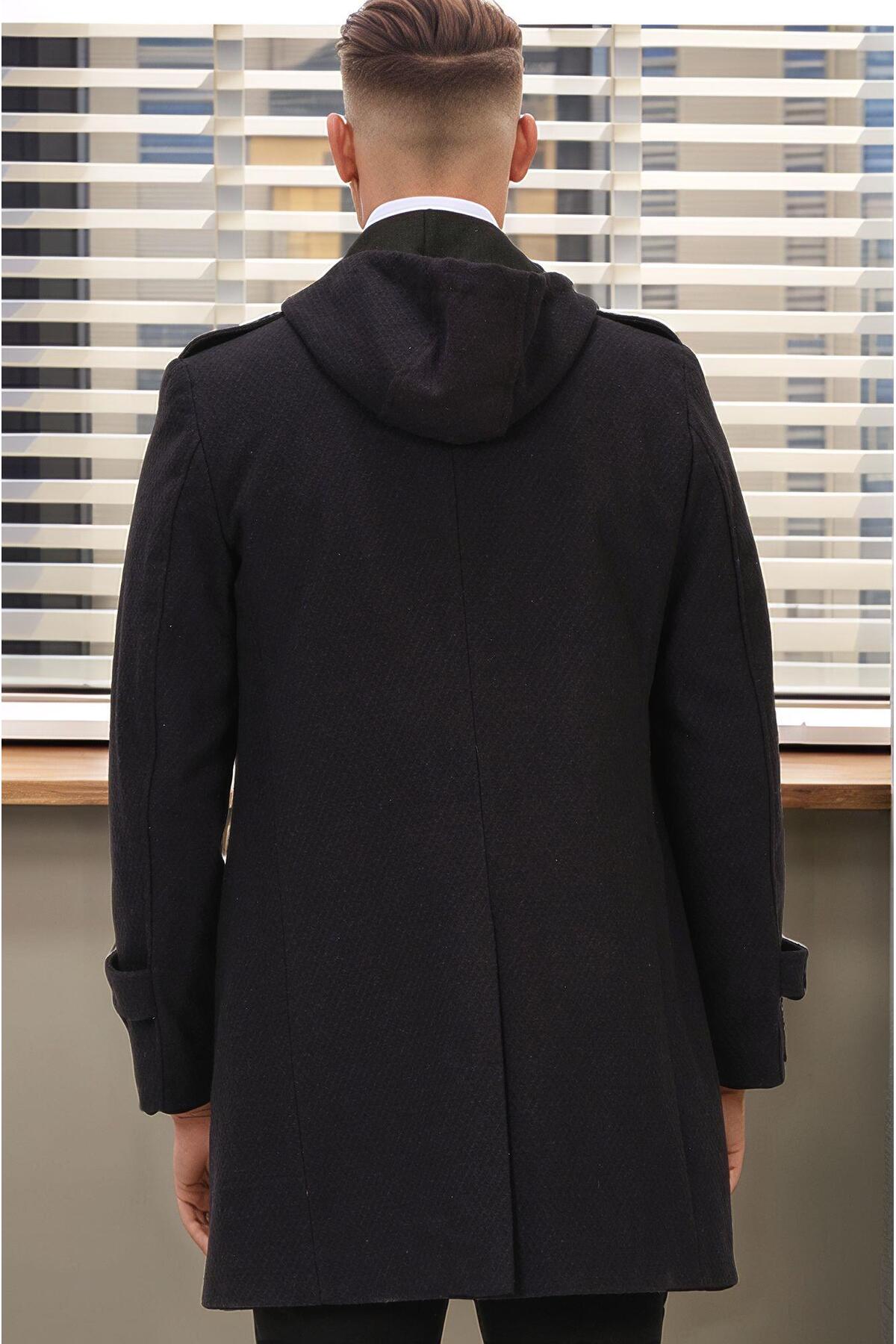 Erkek Palto Kaşe Sıcak Tutan Şık Günlük Klasik Trend Model — رنگارنگ PLT9334 DEWBERRY OVERCOAT — تصویر 2 از 2