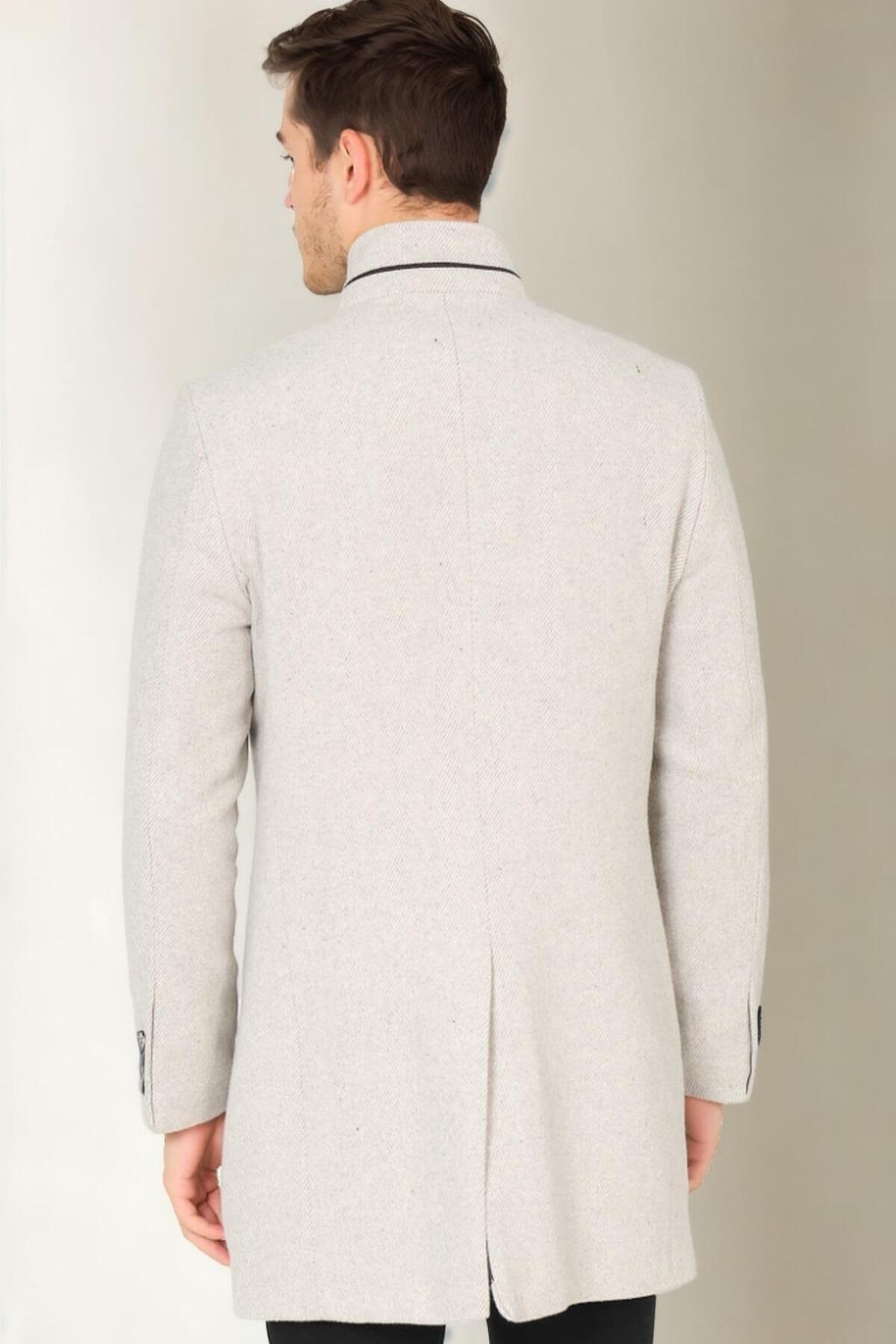Erkek Palto Kaşe Sıcak Tutan Şık Günlük Klasik Trend Model — رنگارنگ PLT9386 DEWBERRY OVERCOAT — تصویر 2 از 2