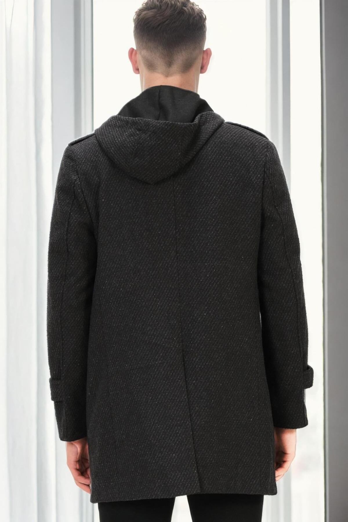 Erkek Palto Kaşe Sıcak Tutan Şık Günlük Klasik Trend Model — رنگارنگ PLT9334 DEWBERRY OVERCOAT — تصویر 2 از 2