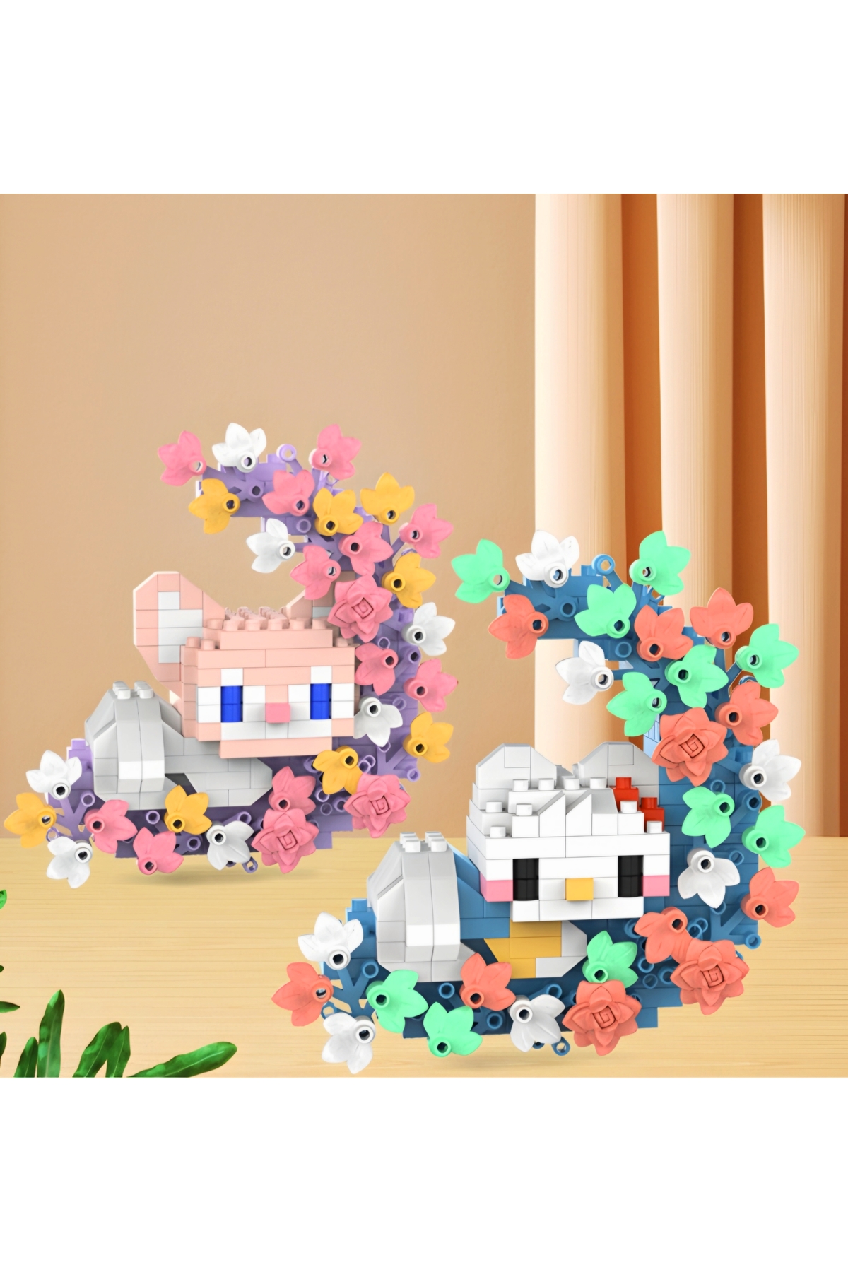 DEK BRICKS Hello Kitty & My Melody Çiçekli Ay Tasarımlı Dekoratif