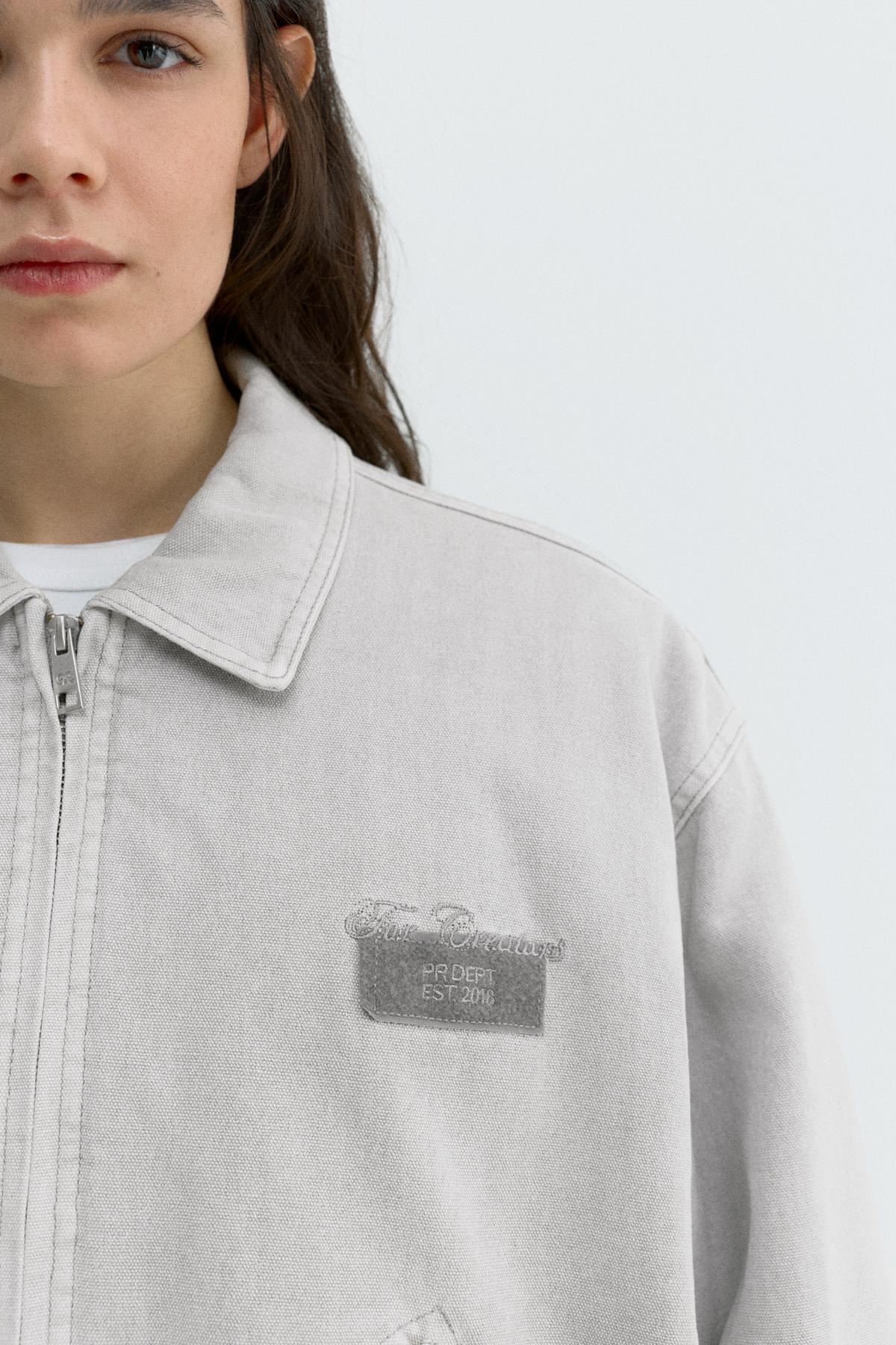 Pull & Bear  İşlemeli yama detaylı ceket - Görsel 6