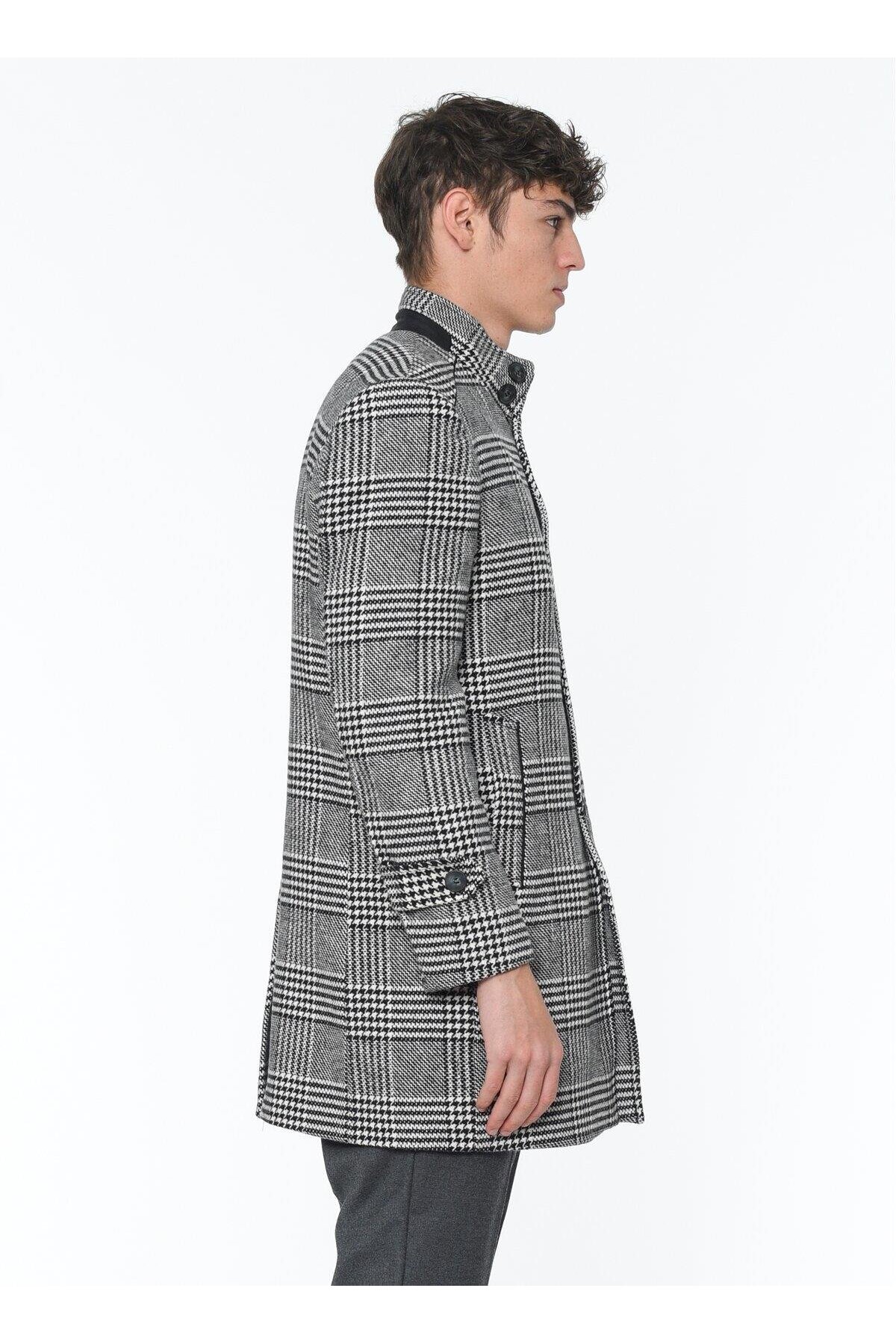 Erkek Palto Kaşe Sıcak Tutan Şık Günlük Klasik Trend Model — رنگارنگ PLT9391 DEWBERRY OVERCOAT — تصویر 4 از 5