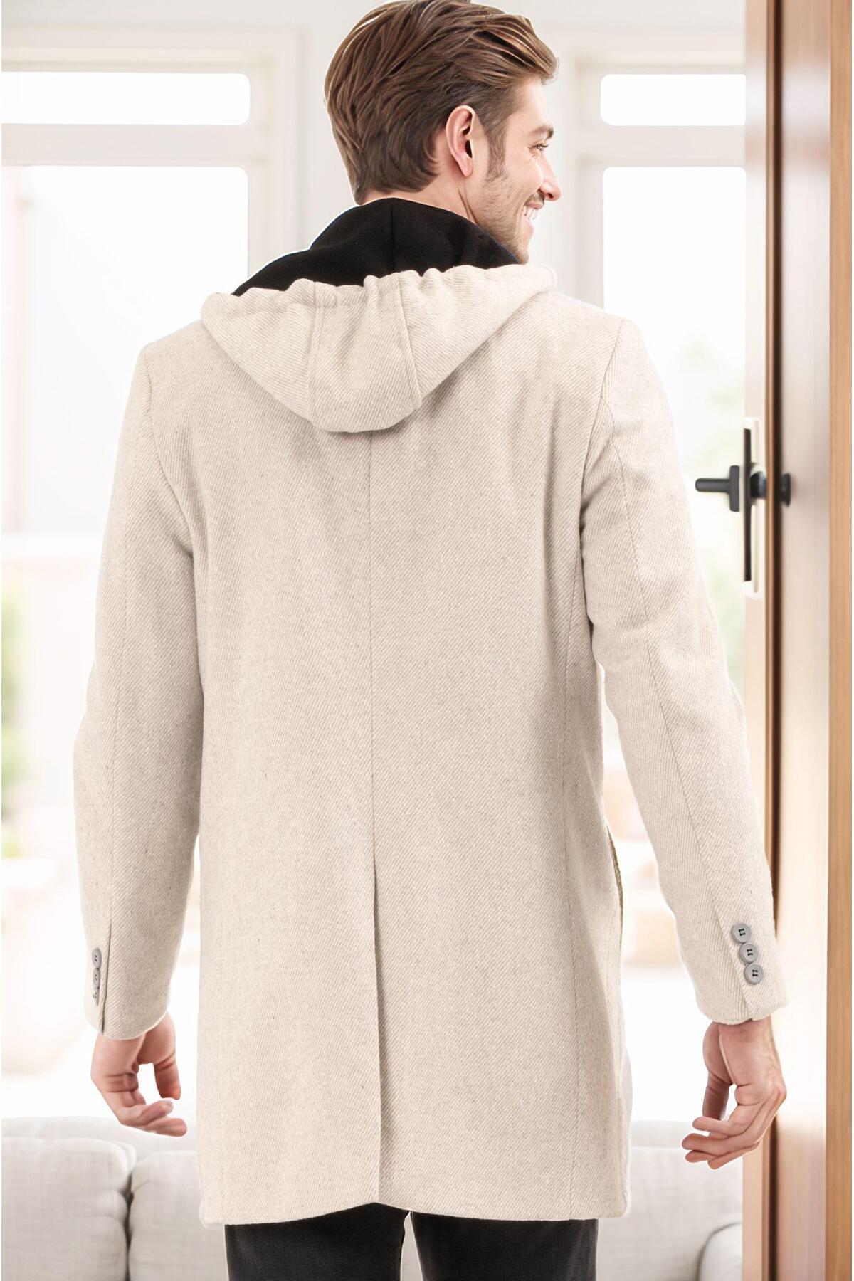 Erkek Palto Kaşe Sıcak Tutan Şık Günlük Klasik Trend Model — رنگارنگ PLT9376 DEWBERRY OVERCOAT — تصویر 2 از 2