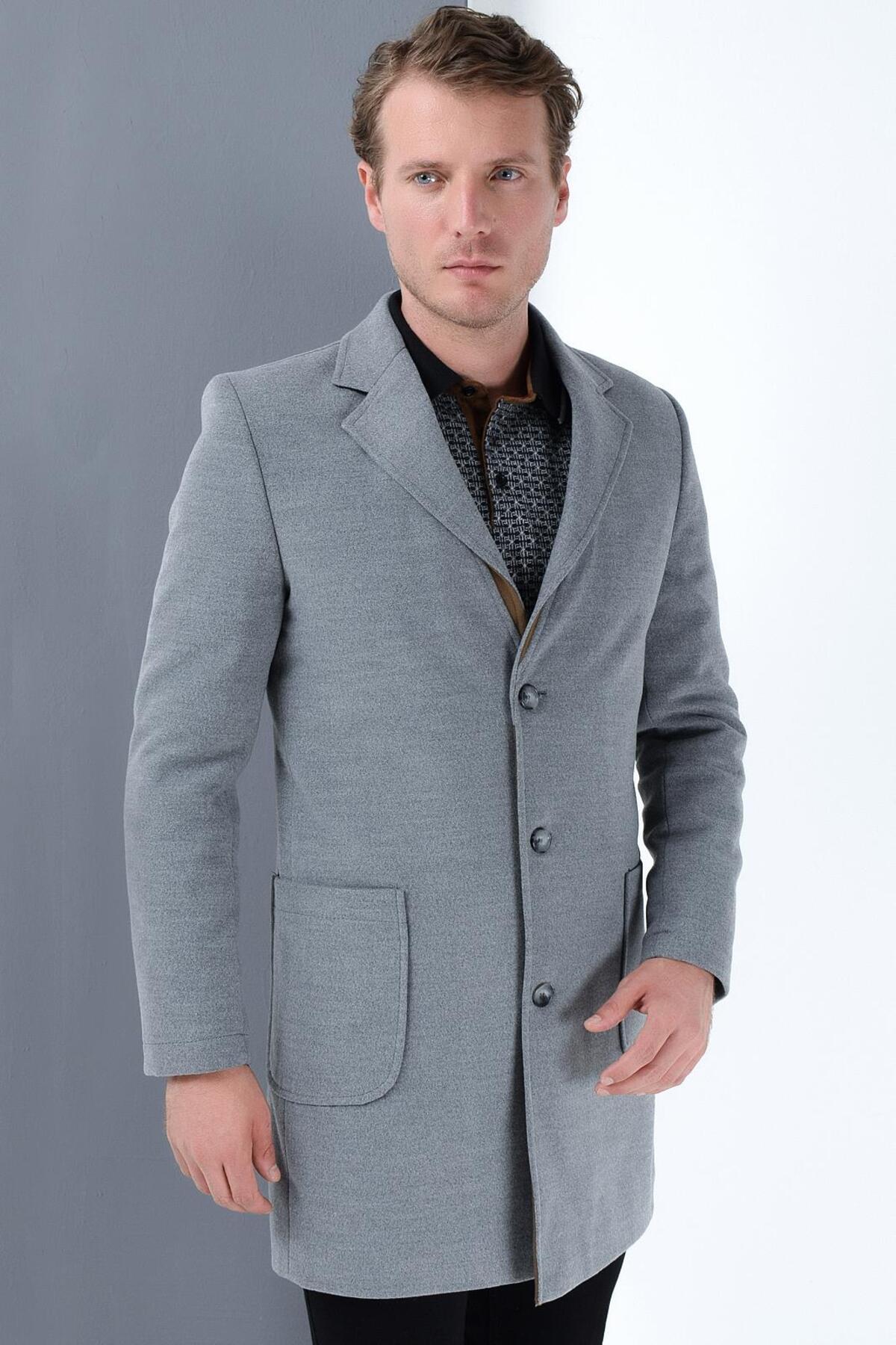 Dewberry Erkek Palto Kaşe Sıcak Tutan Şık Günlük Klasik Trend Model — رنگارنگ PLT8384 DEWBERRY OVERCOAT